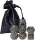 UDIXI Metal DND Dice 7PCS Polyhedral Dice Set - Ancient Silver for RPG Dungeons