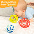 OgoBolli Baby Rattle Toy and Teether Ring, Tactile Sensory Ball for Boys and Girls 6+ Months - Soft Non-Toxic Silicone