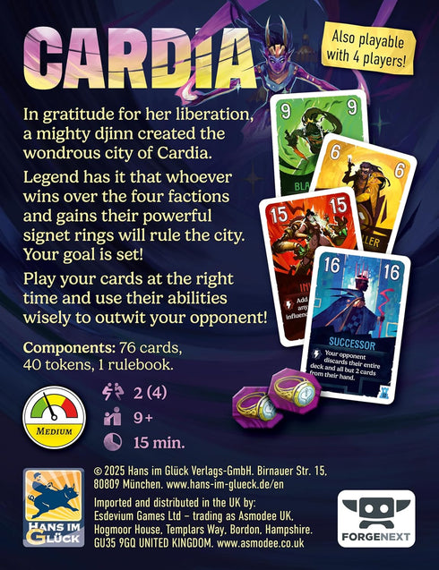 Set 9+, 2-4 15 Duel for Cardia - Thrilling Strategy Card Game of Magic and Intrigue in a Mystical City, Fun for Family
