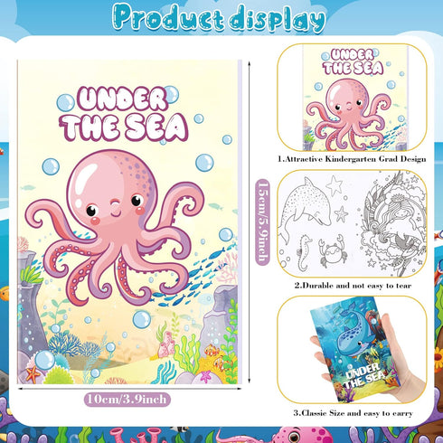 Estune 40 Pcs Ocean Coloring Books Bulk Under The Sea Party Favors Mini Small Coloring Book Bulk Birthday Party Gift