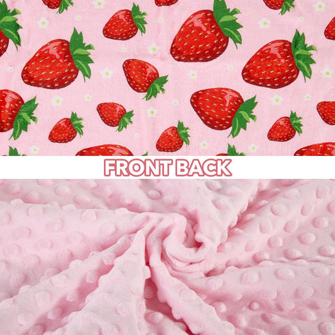 26.5 40 Inches Strawberry Baby Blanket for Boys Girls Soft Fleece Minky Blanket with Dotted Backing Double Layer