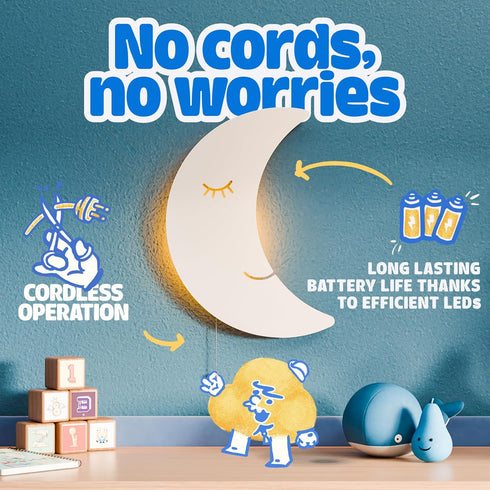 Tip perk Moon Lamp for Baby Nursery - Floating Moon Wall Lamp for Nursery | Cute Floating Moon Lamp for Kids Bedroom |