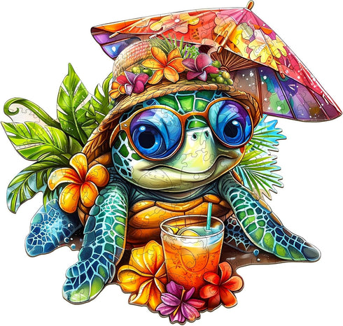 Wooden Puzzles for Adults, Beach Turtle Wood Puzzles Adult, Unique Animal Shaped