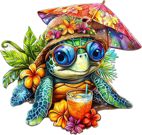 Wooden Puzzles for Adults, Beach Turtle Wood Puzzles Adult, Unique Animal Shaped