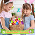 2000 2.3" 24 SpringFlower PCS Plastic Easter Eggs With Golden Easter Eggs, Empty Easter Eggs Fillable, Colorful Bright