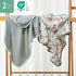 Momcozy Hooded-2 Pack Set-Shower (35 35 Inch, Baby Towel with Soft Bath Towel Gifts or Bath Essential for Infant