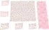 1:12 Set 6-Inch 7-Piece Scale Dollhouse Bedding for Dolls, Pink Comforter, Pillows & Bed Runner, Mini Bed Linen