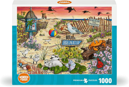 1000 Wonder Forge Don't Disturb The Plovers Piece Jigsaw Puzzle for Adults | Unique, Perfectly-Fitting Pieces | Fun