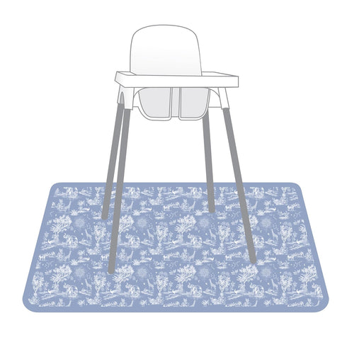 45" 45 BapronBaby Savanna Blue Splash Mat - Waterproof Catch-All for Under High Chairs, Floors, Tables, Playtime