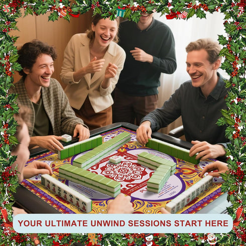 3333", 3mm LZSIG Mahjong Mat with Rules Thickened Anti-Slip American Mahjong Table Mat with Portable Carry Bag, Durable