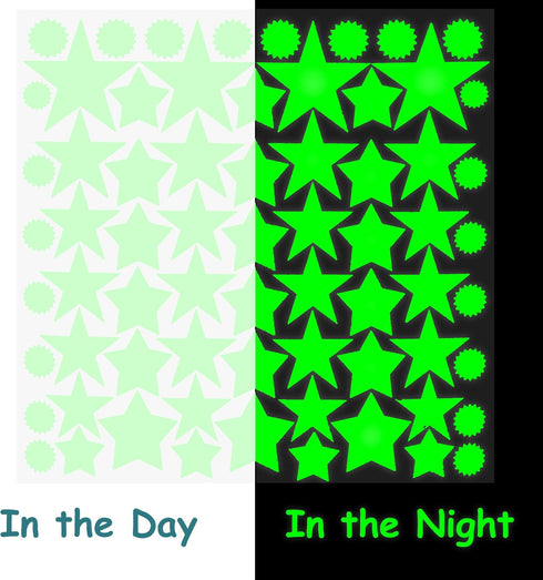 Glow in The Dark Stars for Ceiling or Wall – Glowing Wall Decals Stickers Room Decor Kit for Kids Bedroom Decoration