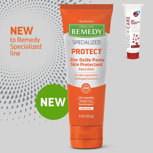 (4 oz), Medline Remedy Specialized Extra Thick Zinc Skin Paste Unscented, Micronized Zinc Oxide, Incontinence Cream