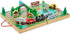 Melissa & Doug 17-Piece Wooden Take-Along Tabletop Railroad, 3 Trains, Truck, Play Pieces, Bridge - FSC Certified