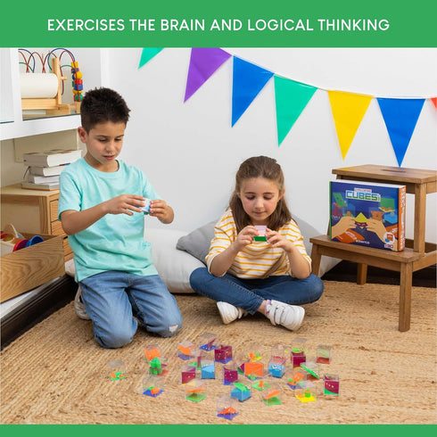BONNYCO Brain Teaser Puzzles Cubes - Party Favors for Kids, Pack of 30 Pinata Goodie Bags Stuffers