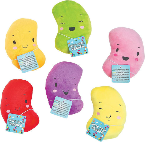 Plush Jelly Beans with Prayer Card - Set of 12 Plushies -