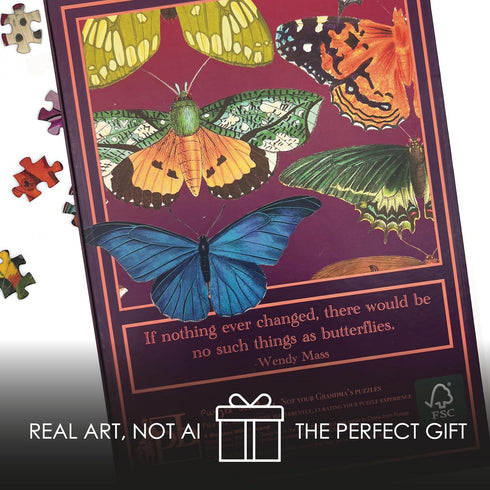 1000 50 70 cm Western Wild Puzzles (Butterflies) - Piece Puzzle - No AI Art Ever - Jigsaw Puzzles for Adults - Insect
