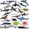 TOYMANY 24pcs Mini Ocean Animal Figurines, Realistic Cake Toppers with Sharks, Whales & Octopus for Kids' Parties and