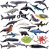 TOYMANY 24pcs Mini Ocean Animal Figurines, Realistic Cake Toppers with Sharks, Whales & Octopus for Kids' Parties and