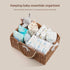 HBlife Large Baby Diaper Caddy, Paper Rope Storage Baskets Nursery Bin with Removable Divider, Portable Car Organizer