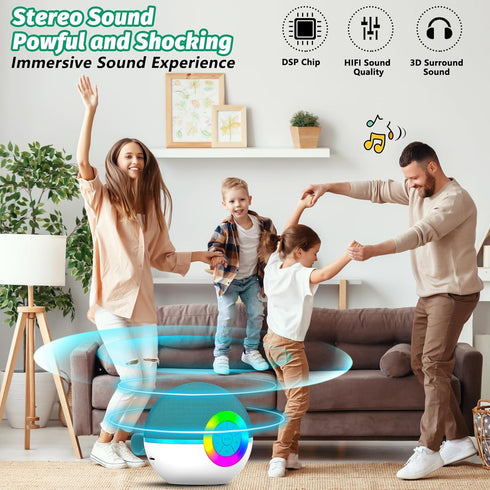 goopow 3 4 5 6 7 8+ (Green-2MIC) Mini Karaoke Machine Speaker for Kids Adults, Portable Bluetooth Microphone Song Toys