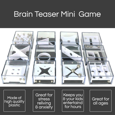 Party Favor Games Balance IQ - 12 Cube Puzzle Stocking Stuffers for Kids and Adults