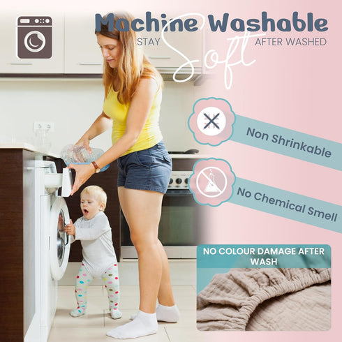 100% Muslin Changing Pad Cover Pack of 2, 32x16 Ultra Soft 120GSM Covers for Boys and Girls - Easy Wash