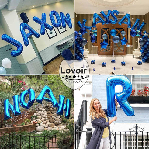 Lovoir 40 Inch Large Blue Letter J Balloons, Jumbo Mylar Foil Helium Balloon for Birthday Party Decorations