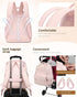 Backpack 20 15.6" ROSEGIN Premium Vegan Leather Diaper Bag with Waterproof Changing Pad, Reinforced Zippers