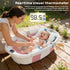 SKYNYCE 0-36 Setup Collapsible Baby Bathtub for Newborn to Toddlers Months, Large Baby Tub with Thermometer & Cushion