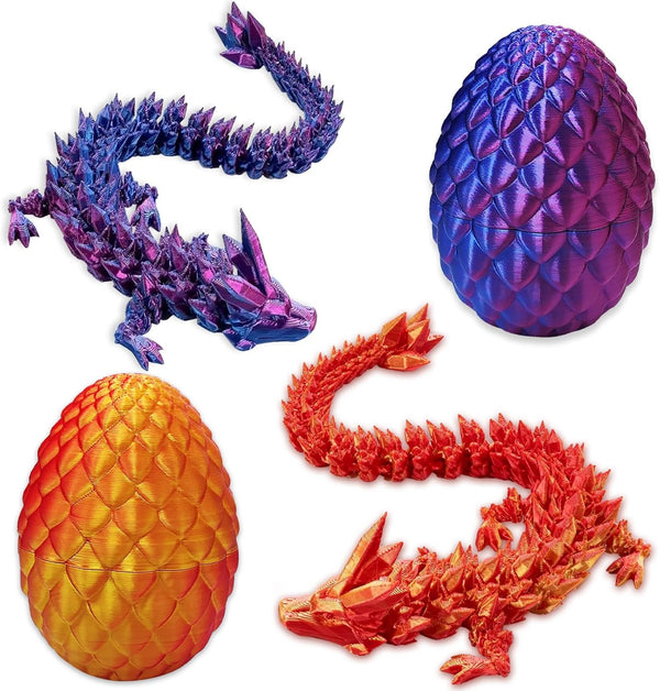 YXOTJHS 2Pcs 3D Printed Dragon, Dragon Eggs with Dragon Inside, 8.7 Inch Dragon