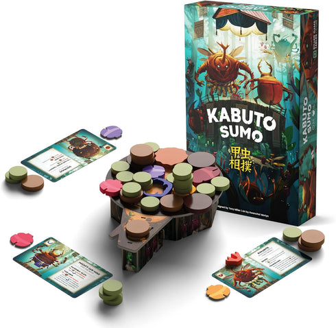 Kabuto Sumo: Bug Wrestling Board Game - Dexterity Game for 2 to 4 Players - 15-20 Minutes Play Time