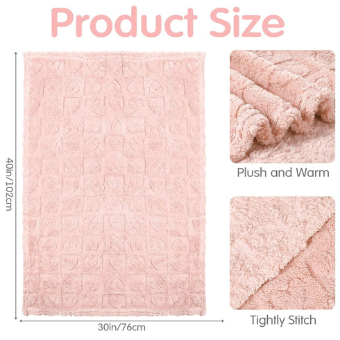 Hahafelt 6 Pack 30 40 Inches Cozy Baby Fleece Blanket Bulk Heart Checkered Baby Blanket x Soft Fuzzy Throw Blankets