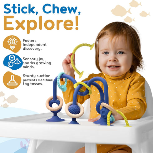 6-12 JoySprout Jumble Jangle Baby Teething Toys Suction Cup High Chair Toys for Babies Months | BPA-Free Baby Suction
