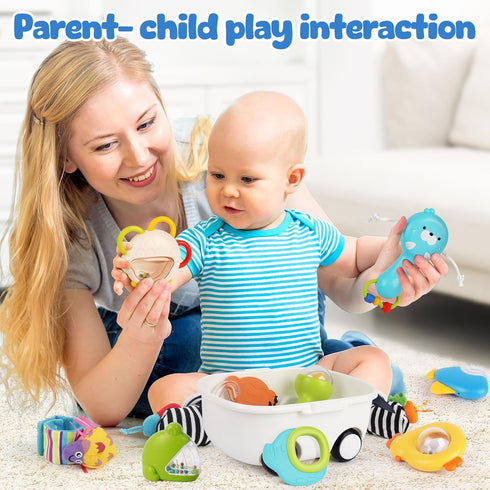 0-6 6-12 Vanmor Baby Rattles Months | Sensory Toys for Infants Month, Wrist Rattle Socks, Foot Finder & Teething Toys |