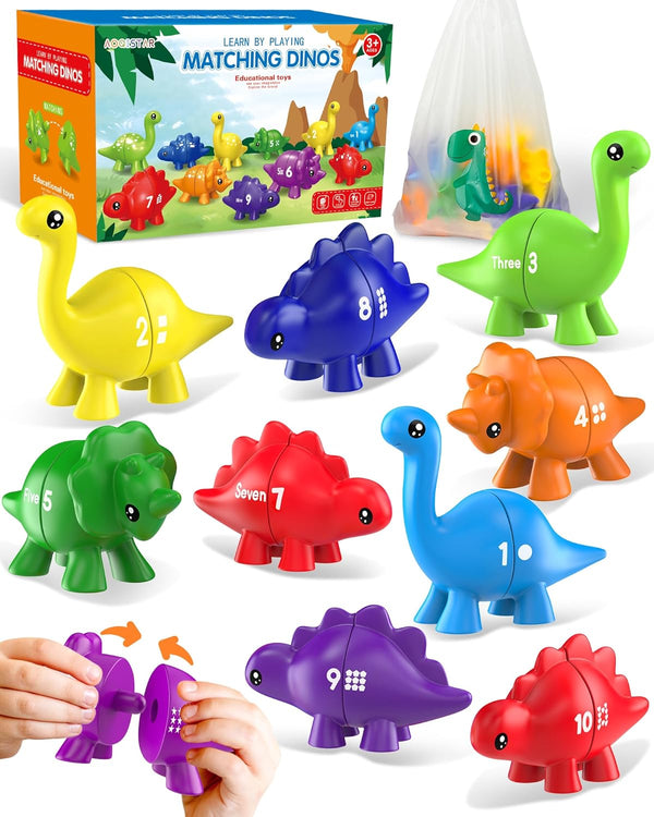 Number Dinosaur Toys for Kids 3-5, Montessori Educational Toys for 3 4