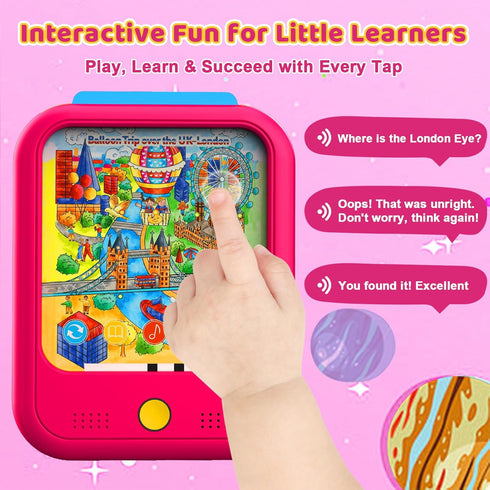 Qiaojoy 3-5 2000+ 3 4 5 6 Kids Learning Tablet Bilingual, Educational Learning Toys for Toddlers Year Olds, with Words