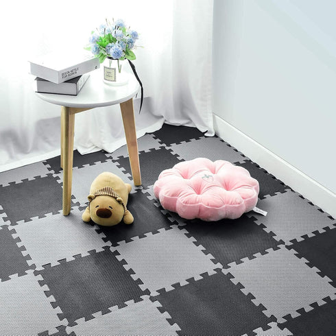 18 QC-DLb18N qqpp EVA Rubber Tiles Interlocking Puzzle Foam Floor Mats - Baby Play Mat for Playing | Exercise Mat