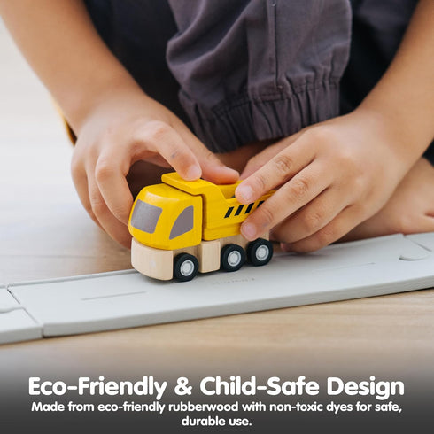 Set Set PlanToys Highway Maintenance Wooden Montessori Vehicle and Imaginative Play | Creativity, Language and Social