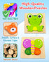 Bekayshad 4 Pack Wooden Puzzles for Toddlers, Animal Jigsaw Toys, Gifts for 1-3 Year Old Boys Girls, Educational