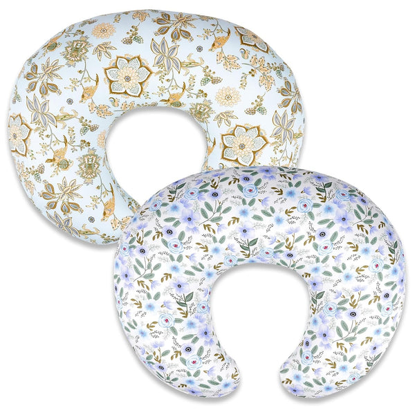 2 Pack Nursing Pillow Covers Soft Breathable Cotton, Fits Standard Breastfeeding Pillows,