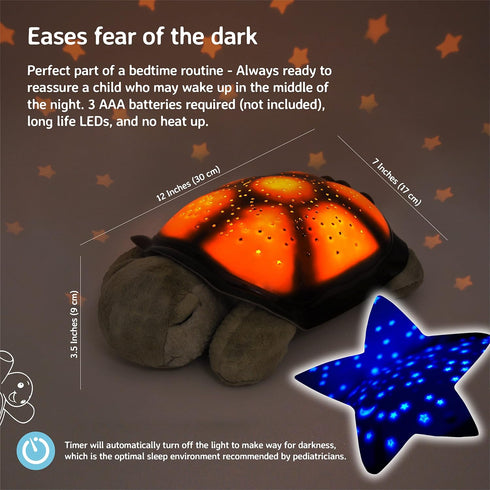 Cloud b Calming Nightlight Star Projector, Gentle Brightness, 3 Colors, 8 Constellations, Auto-Shutoff, Twilight Turtle