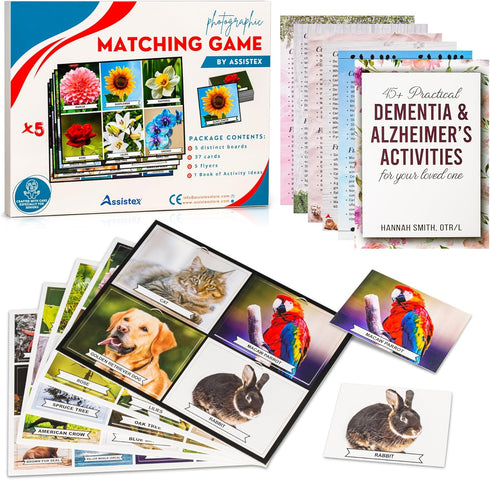 Assistex Matching Game Activity Board - Dementia Activities for Seniors - Memory