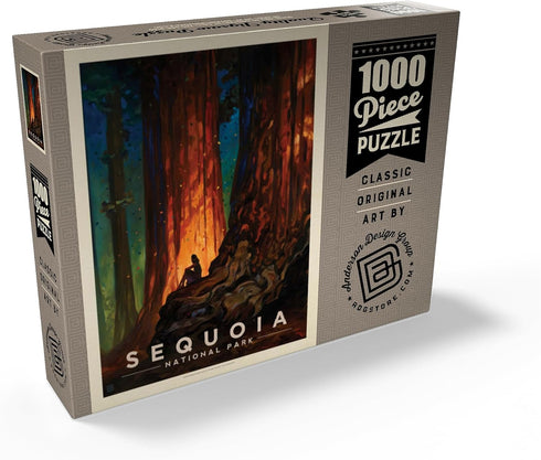 MyPuzzle Sequoia National Park: Nature's Cathedral, Vintage Poster - Premium 1000 Piece Jigsaw Puzzle for Adults