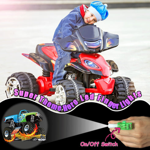 36 PCS Monster Truck Party Favors LED Light Up Finger Lights, Glow in the Dark Racing Cars Party Finger Flashlights