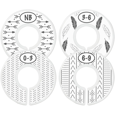 Baby Closet Size Dividers, 7X Boho Nursery Closet Dividers for Baby Clothes, Bohemian Nursery Decor for Boy or Girl