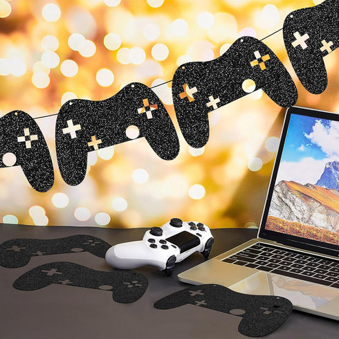 2 Pieces Video Game Controller Banner - Game Controller Birthday Party Supplies for Game Themed Birthday Decorations