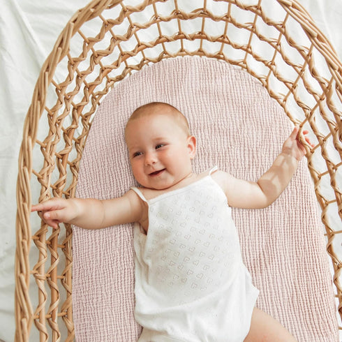 2-Pack Boys-100% 33"x17" Bearmoss Organic Baby Bassinet Sheets for Girls, Cotton Bassinet Mattress Sheets Compatible