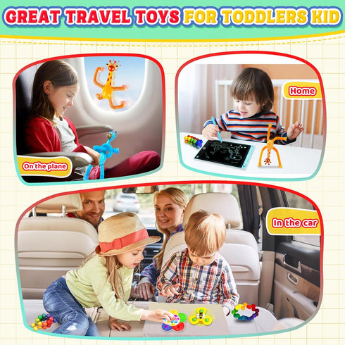 6PC 3 4 5 6 7 8 Sensory Travel Toys for Toddlers Kids Autism Airplane Car Travel Activities Toy Road Trip Essential
