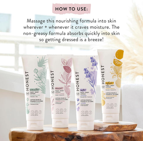 2-in-1 18.5 oz The Honest Company Cleansing Shampoo and Body Wash Face Lotion Bundle Gentle for Baby Naturally Derived