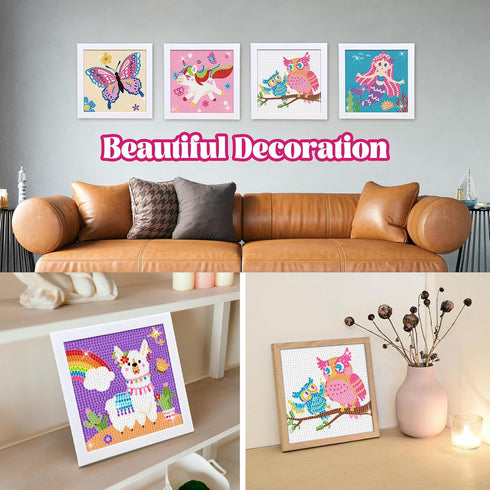 6 2 18 6 6-8-12, goldentime Diamond Painting Kits for Kids - Canvases with Frames, Gem Colors, Diamond Painting Tools
